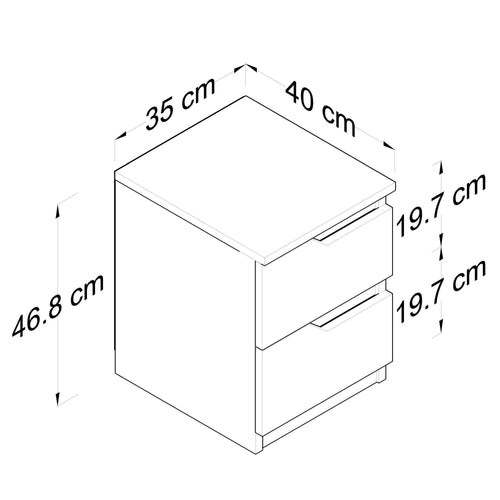 Noptieră ELITE 2 sertare 35 x 47 cm