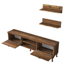 Set comodă Tv HARMONY 4 rafturi 2 uși 150cm, Opțiuni culoare - Nuc inchis