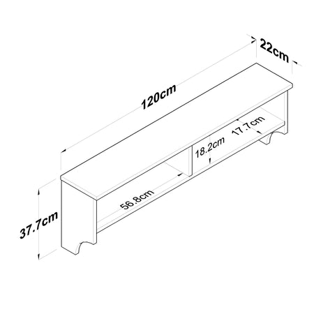 Raft de perete TWINS 2 rafturi 120 cm - Maroom