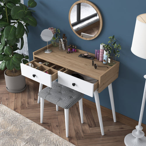 Masă de toaleta și taburet LASH 2 sertare 94 x 40 cm - Maroom