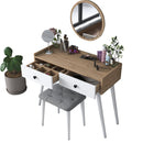 Masă de toaleta și taburet LASH 2 sertare 94 x 40 cm - Maroom