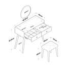 Masă de toaleta și taburet LASH 2 sertare 94 x 40 cm - Maroom