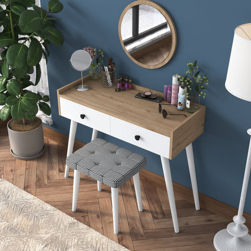 Masă de toaleta și taburet LASH 2 sertare 94 x 40 cm - Maroom