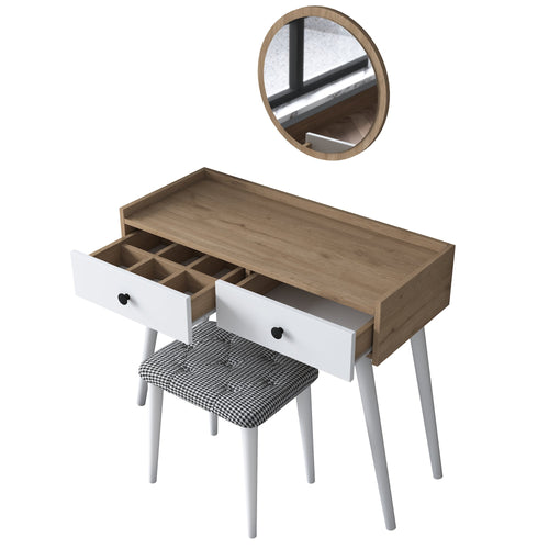 Masă de toaleta și taburet LASH 2 sertare 94 x 40 cm - Maroom