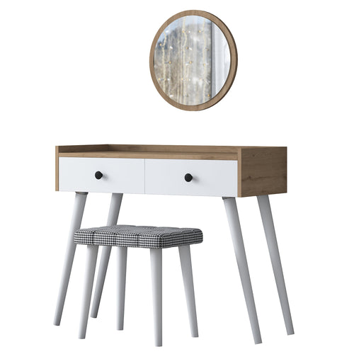 Masă de toaleta și taburet LASH 2 sertare 94 x 40 cm - Maroom