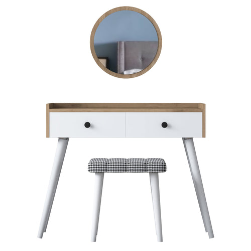 Masă de toaleta și taburet LASH 2 sertare 94 x 40 cm - Maroom