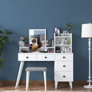 Masă de toaleta și taburet BRITNEY 5 rafturi 5 sertare 118 x 38 cm - Maroom