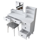 Masă de toaleta și taburet BRITNEY 5 rafturi 5 sertare 118 x 38 cm - Maroom