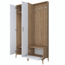 Set mobilier hol ANGORA CR 3 uși, 120x199x38 cm, cuier și pantofar, Opțiuni culoare