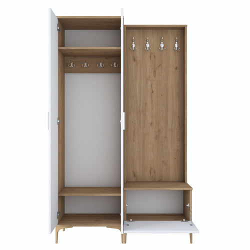 Set mobilier hol ANGORA CR 3 uși, 120x199x38 cm, cuier și pantofar, Opțiuni culoare