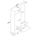Set mobilier hol ANGORA CR 3 uși, 120x199x38 cm, cuier și pantofar, Opțiuni culoare - Maroom