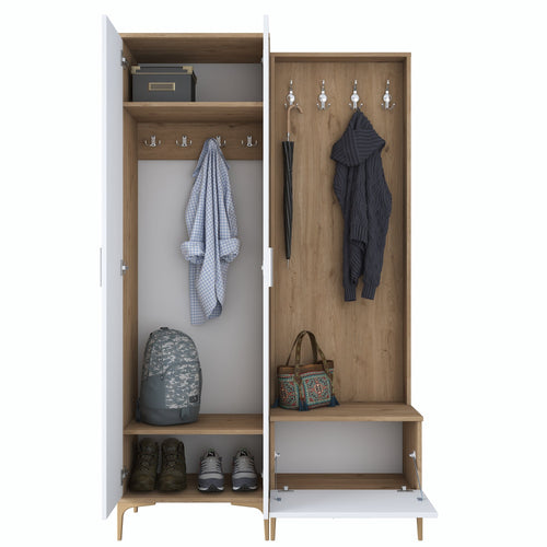 Set mobilier hol ANGORA CR 3 uși, 120x199x38 cm, cuier și pantofar, Opțiuni culoare