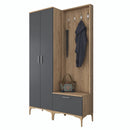Set mobilier hol ANGORA CR 3 uși, 120x199x38 cm, cuier și pantofar, Opțiuni culoare