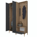 Set mobilier hol ANGORA CR 3 uși, 120x199x38 cm, cuier și pantofar, Opțiuni culoare