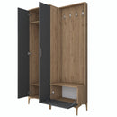 Set mobilier hol ANGORA CR 3 uși, 120x199x38 cm, cuier și pantofar, Opțiuni culoare
