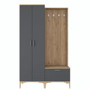 Set mobilier hol ANGORA CR 3 uși, 120x199x38 cm, cuier și pantofar, Opțiuni culoare