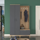 Set mobilier hol ANGORA CR 3 uși, 120x199x38 cm, cuier și pantofar, Opțiuni culoare