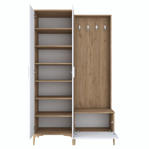 Set mobilier hol ANGORA RF 3 uși, 120x199x38 cm, cuier și pantofar, Opțiuni culoare