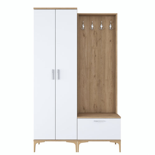 Set mobilier hol ANGORA RF 3 uși, 120x199x38 cm, cuier și pantofar, Opțiuni culoare
