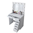 Masă de toaleta cu oglindă iluminată LED DIANA PURE 7 sertare 90 x 45 cm, LED inclus - Maroom