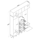 Set mobilier hol ANGORA CR 12 uși, 180x240x38 cm, cuier și pantofar, Opțiuni culoare - Maroom