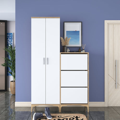 Set mobilier hol ANGORA CR 5 uși, 120x199x38 cm, cuier și pantofar, Opțiuni culoare