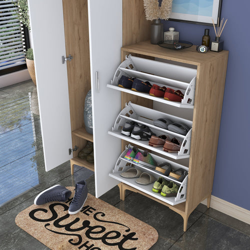 Set mobilier hol ANGORA CR 5 uși, 120x199x38 cm, cuier și pantofar, Opțiuni culoare