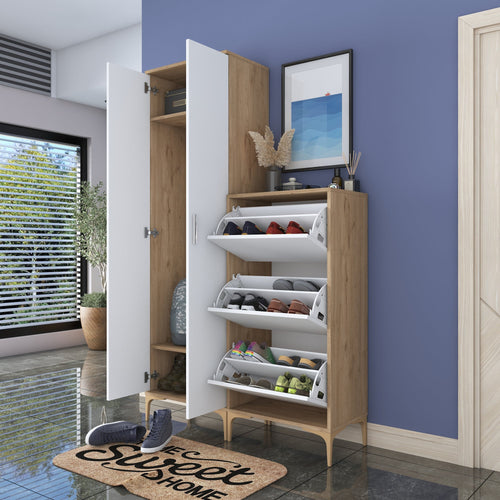 Set mobilier hol ANGORA CR 5 uși, 120x199x38 cm, cuier și pantofar, Opțiuni culoare