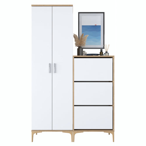 Set mobilier hol ANGORA CR 5 uși, 120x199x38 cm, cuier și pantofar, Opțiuni culoare