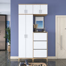 Set mobilier hol ANGORA CR 9 uși, 120x240x38 cm, cuier și pantofar - Maroom