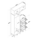 Set mobilier hol ANGORA CR 9 uși, 120x240x38 cm, cuier și pantofar - Maroom