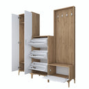 Set mobilier hol ANGORA CR 6 uși, 180x199x38 cm, cuier și pantofar, Opțiuni culoare