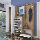 Set mobilier hol ANGORA CR 6 uși, 180x199x38 cm, cuier și pantofar, Opțiuni culoare