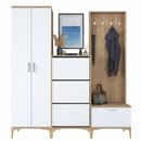 Set mobilier hol ANGORA CR 6 uși, 180x199x38 cm, cuier și pantofar, Opțiuni culoare