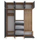 Set mobilier hol ANGORA CR 12 uși, 180x240x38 cm, cuier și pantofar, Opțiuni culoare