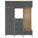 Set mobilier hol ANGORA CR 12 uși, 180x240x38 cm, cuier și pantofar, Opțiuni culoare