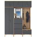 Set mobilier hol ANGORA CR 12 uși, 180x240x38 cm, cuier și pantofar, Opțiuni culoare