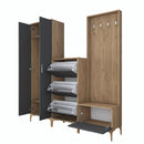 Set mobilier hol ANGORA CR 6 uși, 180x199x38 cm, cuier și pantofar, Opțiuni culoare