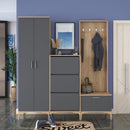 Set mobilier hol ANGORA CR 6 uși, 180x199x38 cm, cuier și pantofar, Opțiuni culoare