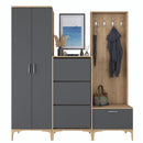 Set mobilier hol ANGORA CR 6 uși, 180x199x38 cm, cuier și pantofar, Opțiuni culoare