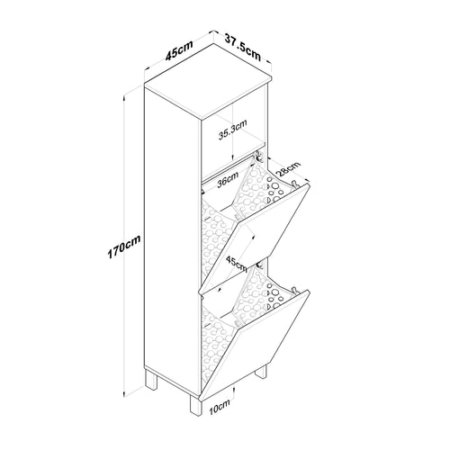 Dulap Baie ADEL 3 uși 45 x 170 cm - Maroom