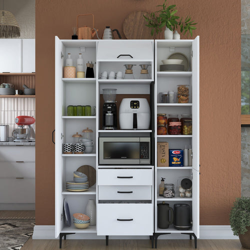 Dulap Bucătărie NICE 4 uși 3 sertare 2 rafturi, 130 x 199 cm - Maroom