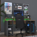 Birou gaming cu LED VICTORIA 4 rafturi 160 x 55 cm - Maroom