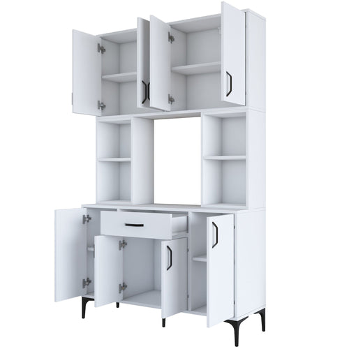 Dulap Bucătărie NICE 8 uși 1 sertar 5 rafturi, 120 x 199 cm - Maroom