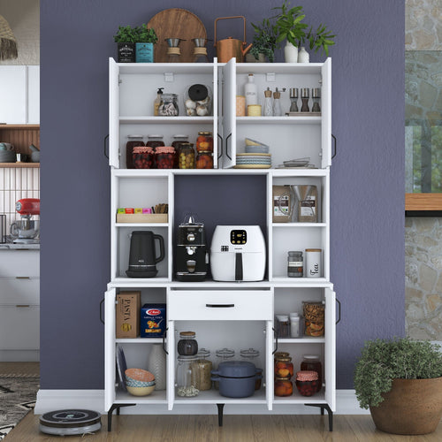 Dulap Bucătărie NICE 8 uși 1 sertar 5 rafturi, 120 x 199 cm - Maroom