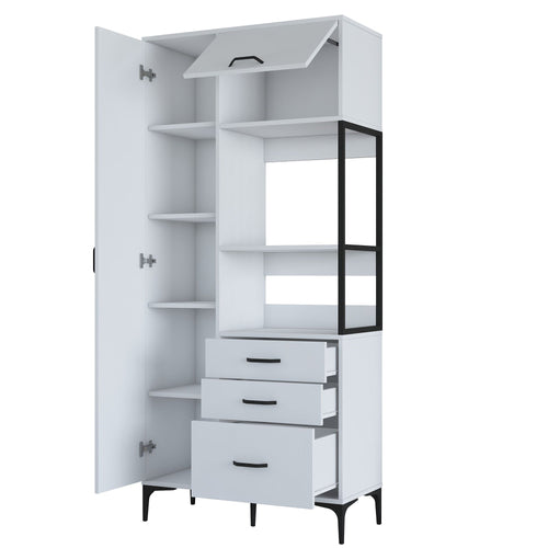 Dulap Bucătărie NICE 2 uși 3 sertare 2 rafturi, 90 x 199 cm - Maroom