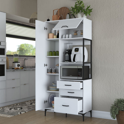 Dulap Bucătărie NICE 2 uși 3 sertare 2 rafturi, 90 x 199 cm - Maroom