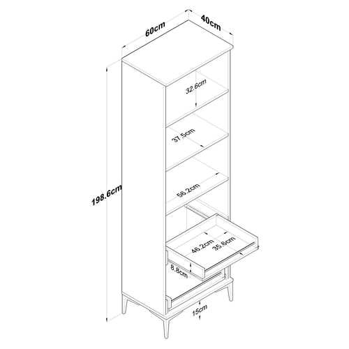 Dulap multifunctional NICE 2 uși 60 x 199 cm - Maroom