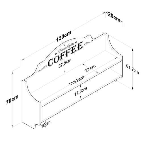 Dulap de perete Bucătărie NICE 2 rafturi, 120 x 70 cm - Maroom