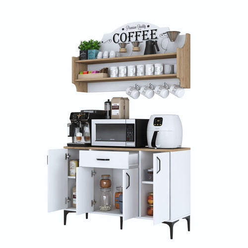 Set Dulap Bucătărie NICE 2 rafturi 4 uși 1 sertar, 120 x 79 cm - Maroom